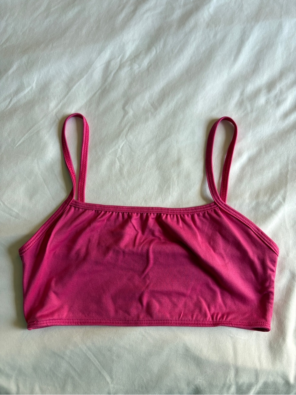 Jova Hot Pink Buttery Soft Unlined Bralette Crop Top Basic Layering